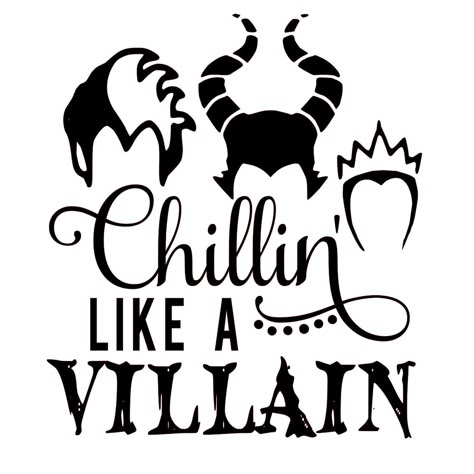 Chillin Like A Villain Svg, Disney Silhouettes, Images Disney, Halloween Everyday, Image Svg, Silhouette Images, Disney Designs, Disney Svg, Disney Disney