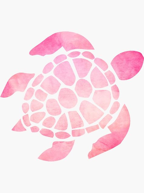 "Sea Turtle Watercolor Pink" Sticker by livpaigedesigns | Redbubble Sea Turtle Tattoo Design Drawing, Simple Turtle Painting, Pink Sea Turtle, Sea Turtle Wallpaper, Turtle Background, Sea Turtle Quilts, Watercolor Turtle, Turtle Wallpaper, Sea Turtle Watercolor