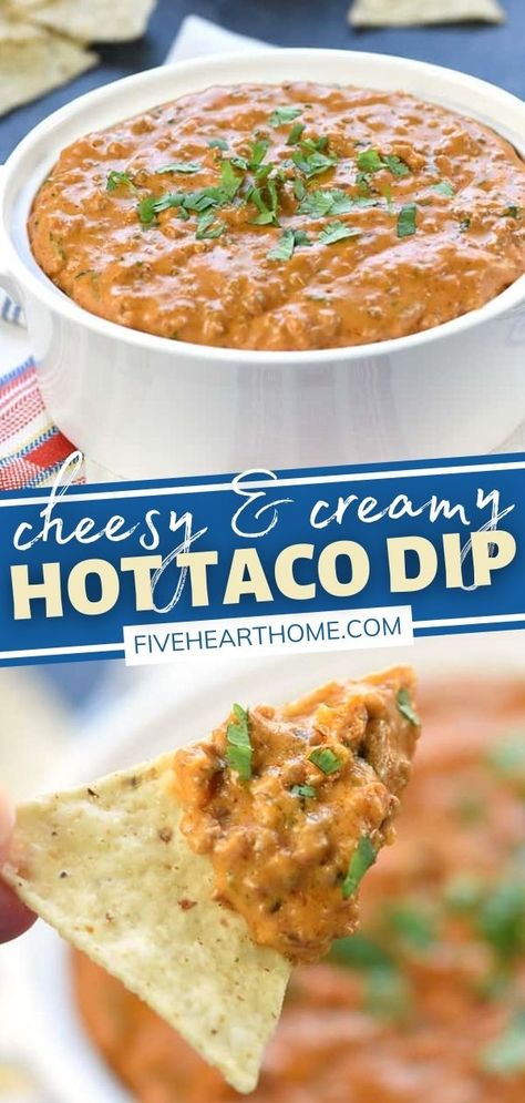 Hot Nacho Dip With Cream Cheese, Hot Dip For Tortilla Chips, Hot Mexican Dip With Cream Cheese, Beef Chip Dip, Taco Dip Hot Easy, Dips To Eat With Tortilla Chips, Dips For Tortillas Chips, Tostitos Dip Recipes, Beef And Cream Cheese Dip