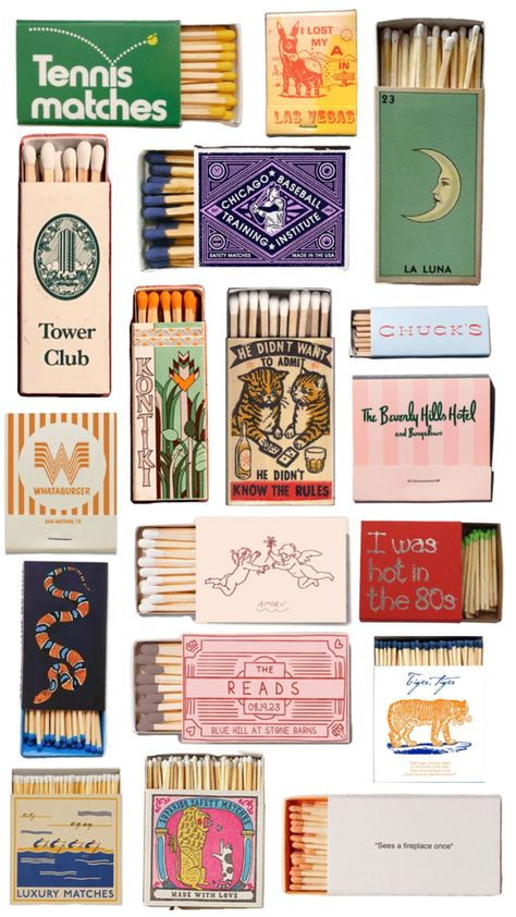 vintage matchbook art Red Party Themes, Matchbooks Wedding, Future Wallpaper, Matchbook Art, Matchbox Art, Playing Cards Design, Tattoo Flash Art, Flash Art, Cute Room Decor