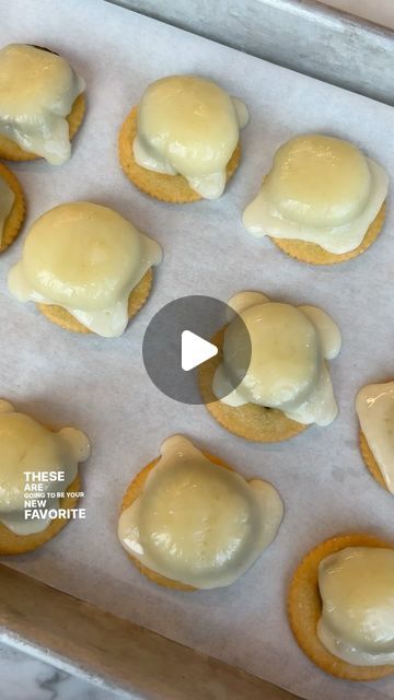 Food52 on Instagram: "Our latest obsession is @jessiesheehanbakes’ seriously simple Ritz Crackers with Pickles and Melty Cheese and once you try them, they’ll be yours too. Link in our bio to grab a copy of her new book Salty Cheesy Herby Crispy Snackable Bakes where you’ll find this recipe & more #f52community" Easy Holiday Snacks Christmas Appetizers, Ritz Cracker Party Snacks, Savory Snacks For Christmas, Ritz Cracker Pickle Cheese, Easy Ritz Cracker Snacks, Diy Cheese Crisps, Ritz Pickle Cheese, Mini Ritz Crackers Recipe, 4 Ingredient Appetizers