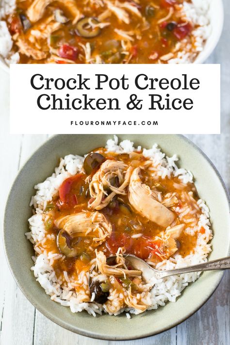 Crock Pot Creole Chicken Recipe via @FlourOnMyFace Chicken Creole Recipe, Chicken Creole, Creole Chicken, Louisiana Cooking, Best Crockpot Recipes, Louisiana Recipes, Creole Recipes, Healthy Slow Cooker, Slow Cooker Recipes Healthy