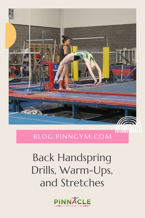 Back Handspring Drills, Tumbling Tips, Competitive Gymnastics, Cheer Hairstyles, Shoulder Stretches, Back Handspring, Jumping Lunges, Gymnastics Coaching, Workout List