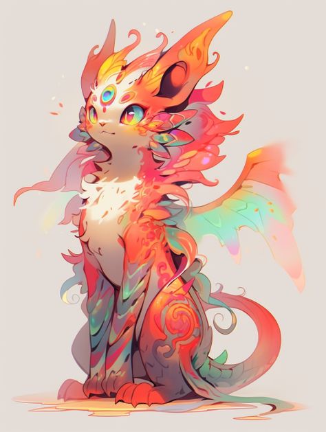 Dragon Cat, Hybrid Art, Mythical Creatures Fantasy, Beast Creature, Magical Creature, Mythical Animal, Cute Fantasy Creatures, Fantasy Beasts, Creature Drawings