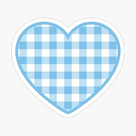 Get my art printed on awesome products. Support me at Redbubble #RBandME: https://www.redbubble.com/i/sticker/Blue-Gingham-Pattern-by-Ayoub14/105870343.JCQM3?asc=u Cute Heart Clipart, Pastel Blue Stickers, Blue Journal Stickers, Cute Blue Stickers, Stickers Rosa, Blue Heart Sticker, Vector Stickers, Cake Stickers, Blue Clipart