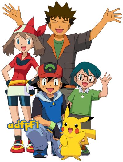 Ash (AG), Aura, Brock, Max y Pikachu (01) by adfpF1 Ash And May, Pokemon Design, Pokemon Advanced, Pikachu Drawing, Pokemon Ash And Serena, Pokemon Sketch, Pokemon Ash, Pokemon Poster, Pokemon People