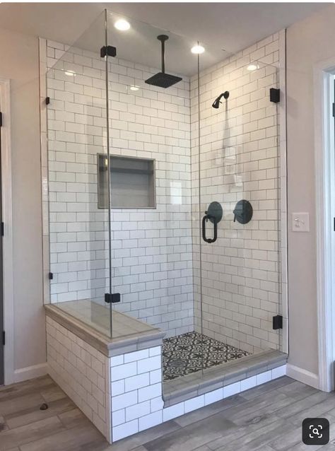 Bathroom Dry Area Design, Slab Shower Ideas, Grey Toned Bathroom, 48x48 Shower Ideas, Luxury Bathroom On A Budget, Bathroom Double Vanity Ideas Master Bath, Drømme Bad, Bathroom Budget, Master Remodel