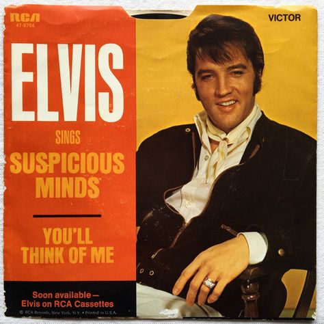 Elvis album cover  https://flic.kr/p/yaK1vr | 1960s Elvis Presley 7 Inch Single | www.artskooldamage.blogspot.com/ Elvis Presley Suspicious Minds, Eric Carmen, Elvis Sings, Suspicious Minds, Creedence Clearwater Revival, Ella Fitzgerald, Elvis Presley Photos, Louis Armstrong, Beach Boys