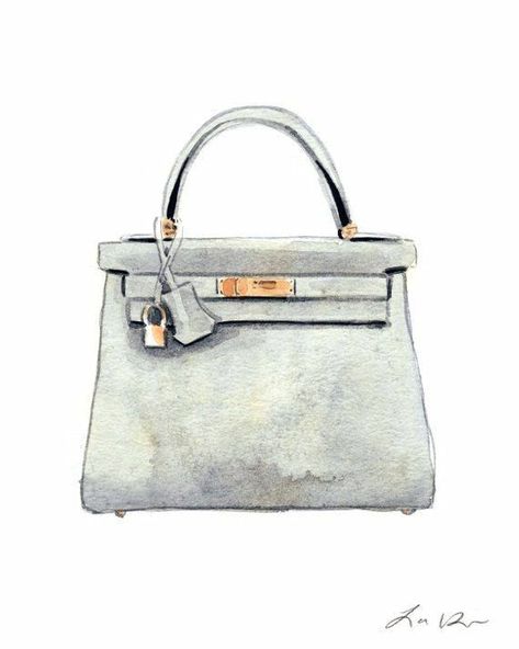 Designer Handbags Prada, Designer Handbags Chanel, Watercolor Fashion Illustration, Designer Handbags Louis Vuitton, Kate Spade Designer, Custom Envelope, Envelope Printing, Megan Hess, Bag Illustration