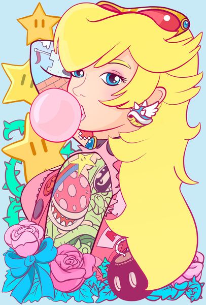 Punk Peach Prints available on Society6 Created by LookHUMAN Princess Peach Cosplay, Peach Tattoo, Super Mario All Stars, Mario Tattoo, Peach Cosplay, Princess Toadstool, Dope Cartoons, Nintendo Princess, Geeky Art