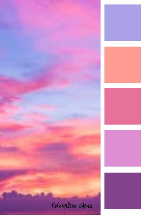 Sunset Pantone Colour Palettes, Cloud Snacks, Ethereal Color Palette, June Color Palette, Sunrise Color Palette, Sunset Color Scheme, Beach Color Palettes, Sunset Color Palette, Sunset Palette