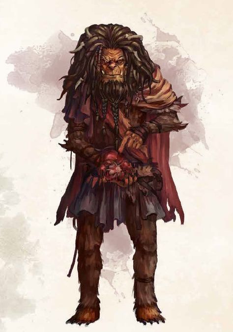 Bugbear Druid, Bugbear Dnd, Pan Mythology, Dnd Druid, Goblin Art, Dnd Minis, Dnd Races, Epic Characters, D D Monsters