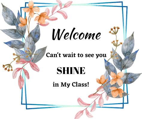 Welcome Card, Welcome tag, diary tag, New class, from Teacher, for students Name Idea, Cards For Students, Diy Classroom Decorations, Welcome Card, Teacher Cards, Diy Classroom, My Class, Class Activities, New Class