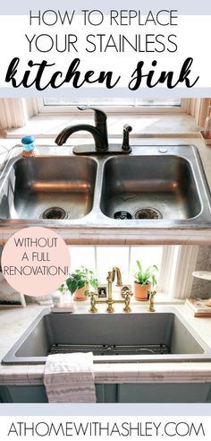 Sink Upgrade, Kitchens 2020, Replacing Kitchen Sink, Kitchen Sink Remodel, Kitchen Renovation Diy Ideas, Kitchen Sink Diy, Future Mansion, Full Kitchen Remodel, Quartz Sink