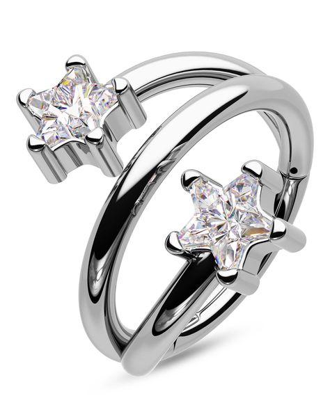 PRICES MAY VARY. [Double S-Shaped Design]: This Helix Piercing Jewelry is a Double S-Shaped with double Star Cubic Zirconia. AAA Grade Shiny, The Stacking Design makes the clicker more attractive. [Gauge and Size]:Bar Thickness:16G(1.2mm); Diameter: 8mm/10mm. Our Star Helix Earrings Offer a Comfortable and Secure Fit, Suitable for Both Men and Women. [Premium And Safe Material ]: Our Cartilage Earrings are Meticulously Crafted From 316L Stainless Steel, a Reliable and Skin-Friendly Material That Cool Tragus Earrings, Helix Piercing Jewelry Hoop, Helix Earring, Double Helix Earrings, Cartilage Piercing Hoop, Double Helix Piercing, Helix Jewelry, Helix Piercing Jewelry, Helix Hoop