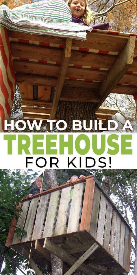 Learn how to build a treehouse for your kids. We show you a variety of ideas, projects and tutorials for you to choose from. #treehouse #treehouseideas #diytreehouse #buildatreehouse #treehouseforkids #buildtreehouse Build A Tree House Diy, How To Build A Tree House, Diy Treehouse Ideas, How To Build A Treehouse, Easy Diy Treehouse, Diy Treehouse For Kids, Treehouse For Kids, Diy Treehouse, House Playground