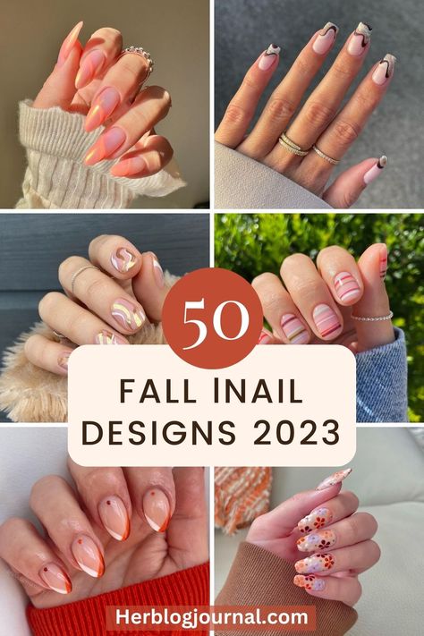 fall nail art designs for 2023 Trendy Autumn Nails, Simple Fall Nail Art, Short Fall Nail Designs, Trendy Fall Nail Designs, Short Fall Nail, Simple Fall Nail, Nail Designs And Colors, Nail Art Short, Fall Color Trend