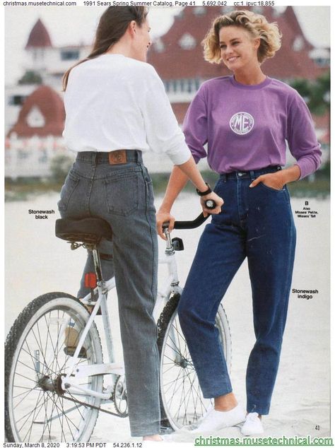 80s Jeans Outfit, 1991 Catalog, 80s Summer Fashion, 80s Girl Fashion, Late 80s Fashion, 1991 Fashion, 90s Ads, 80s Womens Fashion, 80s Inspired Outfits