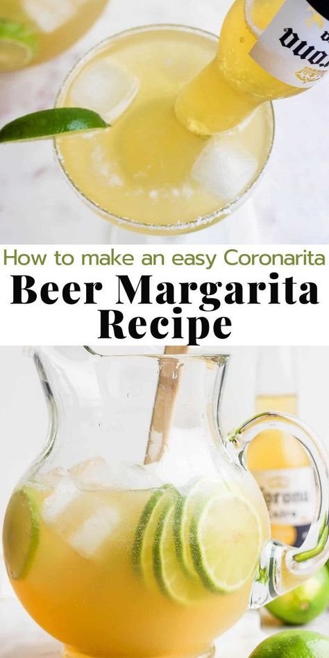 Beerrita Recipe Beer Margaritas, Margarita With Beer And Limeade, Margarita Recipes With Beer, Corona Beer Margarita, Beergarita Recipe Pitcher, Coronarita Recipe Beer Margaritas, Beer Margaritas With Limeade, Beeritas Beer Margaritas, Summer Beer Recipe Vodka