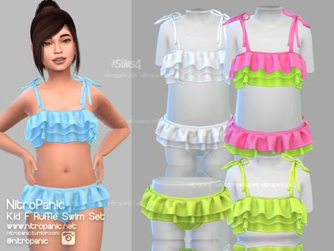 https://nitropanic.tumblr.com/post/185912936094/3-sims-4-cc-2-piece-swim-sets-for-toddler-kids Sims 4 Cc Cute Tops, Ts4 Kids, Sims 4 Toddler Clothes, Sims Baby, Sims 4 Cc Kids Clothing, The Sims 4 Pc, Free Sims 4, Sims 4 Children, Sims 4 Body Mods