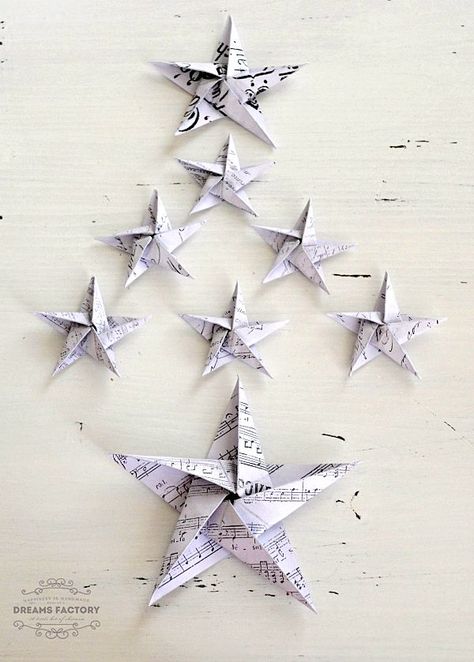 French DIY Paper Stars Ornaments | Welcome your tree by adorning it with a paper decorations DIY tutorial that will make it feel right at home. Multicultural Christmas, Plastic Butterflies, Folded Paper Stars, Money Folding, Diy Christmas Paper, Liturgical Living, Jul Diy, Paper Decorations Diy, Paper Christmas Decorations