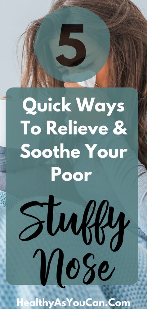 Anywho, because I abhor having a blocked nose I’ve come up with some ways to make it more bearable at the very least. If you’re reading this you’re probably desperate for something to try that will help so let me get on with it.I’m not promising that you’ll have some grand reopening of your nasal passages after trying these methods but I do know that these methods are soothing. In fact, my advice would be to try all of these methods at once.This is what I call stacking. Stuffed Up Nose Remedies, How To Relieve Stuffy Nose, Christian Health, Blocked Nose, Nasal Decongestant, Nose Picking, Dry Nose, Health Guru, Cold Symptoms