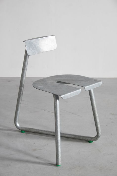 Atelier — Thomas Serruys Aluminium Furniture Design, Sheet Metal Chair, Steel Chair Design, Steel Stool, Chaise Metal, Metal Chair, Brass Door Handles, Interiors Magazine, Steel Chair