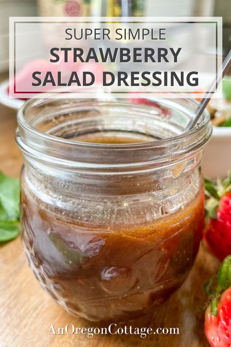 Bring some incredible flavor to your salads with this super simple strawberry vinaigrette recipe! With just a few panty ingredients, you'll have a delicious and refreshing salad dressing for any of your favorite salads. Strawberry Vinegarette, Easy Caesar Salad Dressing, Strawberry Salad Dressing, Balsamic Dressing Recipe, Strawberry Vinegar, Caesar Salad Dressing Recipe, Vinaigrette Dressing Recipe, Strawberry Vinaigrette, Delicious Salad Dressings