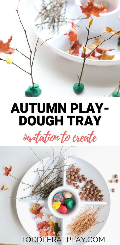 Play Dough Invitation, Fall Activities For Toddlers, Invitation To Create, Fall Preschool Activities, Playdough Activities, Seasons Activities, Nursery Activities, Autumn Activities For Kids, Fall Preschool