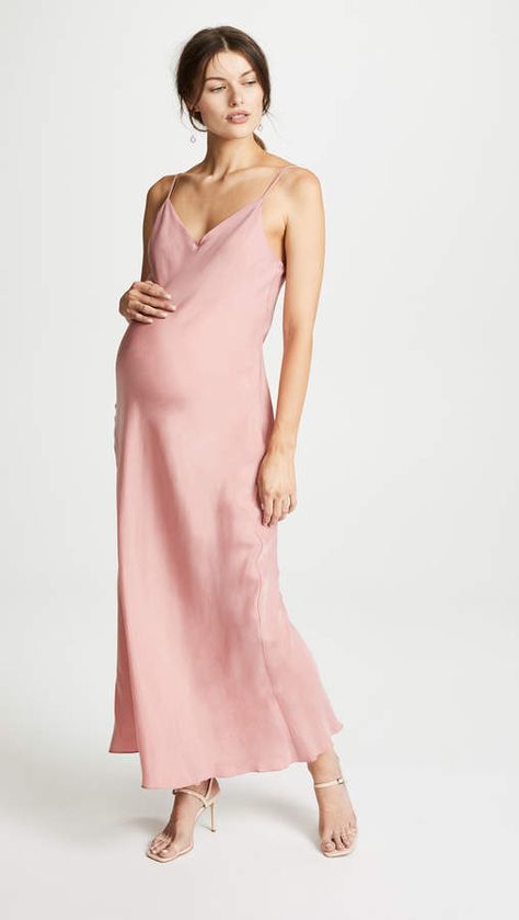 HATCH The Ricky Slip Dress. Wear it to the café, brunch, or a rooftop party—there’s basically no wrong place for this pretty HATCH slip dress. #afflink Pink Maternity Dress, Cute Maternity Dresses, Hatch Maternity, Cute Maternity, Maternity Wardrobe, Rooftop Party, Long Slip Dress, Stylish Maternity Outfits, Long Slip