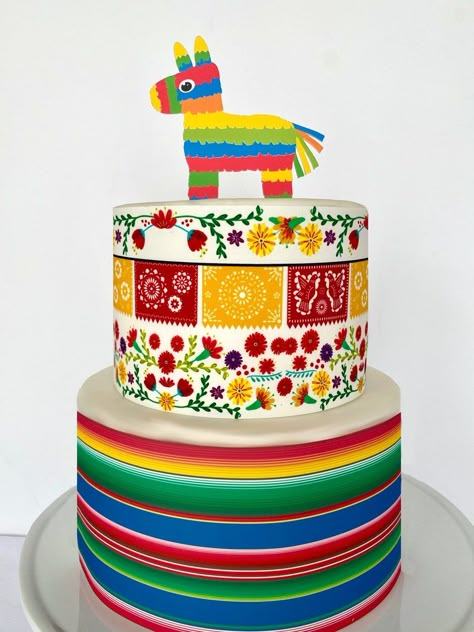 Mexican Fiesta Cake, Mexican Theme Party Decorations, Mexican Cake, Fiesta Cake, Mexican Fiesta Party, Cake Wraps, Mexican Birthday, Fiesta Theme Party, Mexican Party Theme