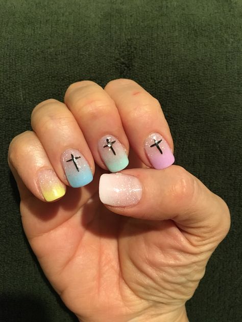 Bible Verse Nail Art, Jesus Nails Designs, Christian Nails Designs, Confirmation Nails, Christian Nail Art, Christian Nails, Jesus Nails, Easter Nails Easy, Easy Toe Nail Designs