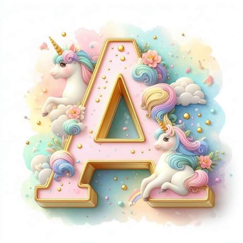 A Letter Wallpaper, Cute Iphone Wallpaper Tumblr, Anime Picture Hd, Letter Art Design, The Letter A, Birthday Bouquet, Unicorn Wallpaper, Baby Painting, Alphabet Art