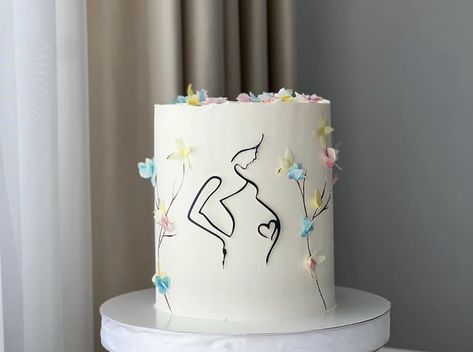 Birthday Cake For New Mom, Birthday Cake For Pregnant Woman, Classy Gender Reveal Cake, Cake For Baby Shower Ideas, Mom To Be Cake Ideas, Pregnant Cake Design, Pregnant Cake Ideas, Pregnancy Cake Ideas, Mom To Be Cake Design