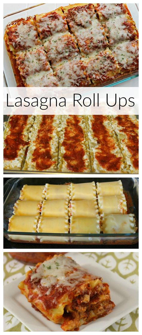 Easy, Cheesy Lasagna Roll Ups are a snap to make. This yummy pasta recipe will please your whole family. Lasagne Roll Ups, Cheesy Lasagna, Lasagna Roll Ups, Resep Pasta, Pastas Recipes, Lasagna Roll, Roll Ups Recipes, Lasagna Rollups, Diner Recept