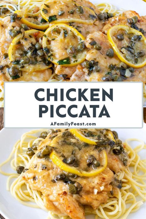 Food Network Chicken Piccata, Chicken Pacata And Pasta, Make Ahead Chicken Piccata For A Crowd, Crockpot Chicken Piccata, Chicken Pancetta Recipes, Chicken Pacata, Healthy Chicken Piccata, Chicken Piccata Easy, Family Feast Recipes