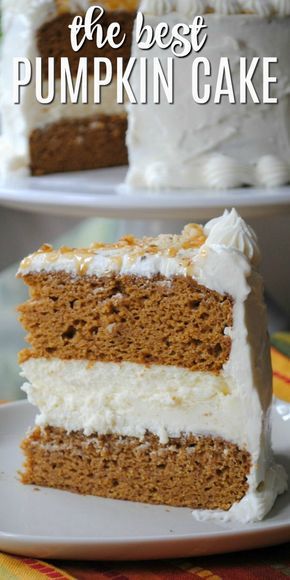 Pumpkin Cheesecake Cake, Cheesecake Cake Recipes, Delish Desserts, Cheesecake Cake, Fall Cakes, With Cream Cheese Frosting, Delicious Pumpkin, Creamy Cheesecake, Food Dessert