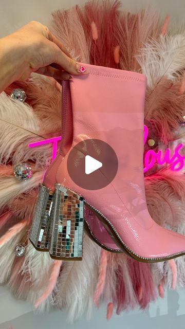 Miranda | DIY Princess | Tropical Barbie l Master Creator on Instagram: "🕺🪩DIY Disco Gogo Boots🪩🕺 You know I couldn’t show up to the ‘UPCYCLE QUEEN’ @_kellydempsey_ herself’s birthday without an upcycle… 👑♻️🕺 And this is an upcycle within an upcycle and definitely a beginner friendly DIY!🪩 Happy birthday to my bestie @_kellydempsey_ 🪩✨♻️ Thank you for gifting me this EPIC jumpsuit to complete the look🪩🤩✨ . . . #discotile #discoballs #discotheme #discodiy #upcycled #upcycledfashion #thriftflip #diytutorial #discoheels #discotiled" Disco Costume Diy, Diy Disco Outfit, Happy Birthday To My Bestie, Tropical Barbie, Disco Outfits, To My Bestie, Disco Costume, Disco Theme, Princess Diy