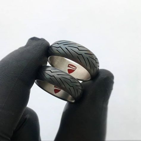 Hand made titanium tire ring by @race.rings  Beautiful gift for all bikers so take a look in our... Ducati Logo, Weding Rings, Tire Ring, Tire Rings, Jose Martinez, Rings Beautiful, Handmade Rings, Titanium Rings, Instagram Shop