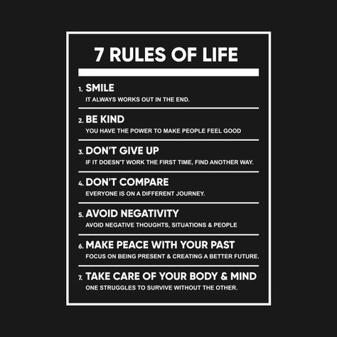 This design featuring “7 Rules of Life” is a perfect gift for office, business, home or for yourself that love inspirational, motivational or positive quotes. Seven Rules Of Life, 7 Rules Of Life Quote, Office Rules Poster, Business Rules Quotes, 2024 Encouragement, Office Rules, Success Poster, Rules Of Life, Rules For Life