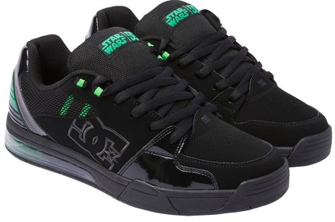 DC Shoes X Star Wars Versatile Mens Leather Skate Trainers- Black Green Star Wars Series, Green Trainers, Versatile Shoes, Trainers Black, Dc Shoes, Mens Leather, Skate Shoes, The Star, Black Green