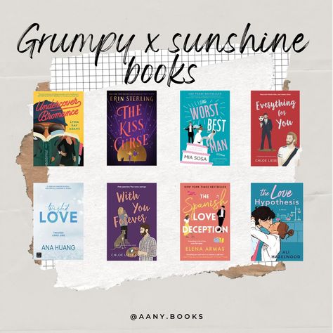 Grumpy X Sunshine Books, Grumpy Sunshine Books, Ya Romance Books, Grumpy X Sunshine, Ya Romance, Grumpy Sunshine, Books Recommendations, Love Hypothesis, Books Fiction