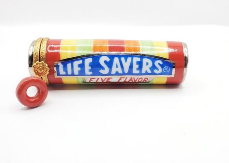 Life Savers Candy, Lifesaver Candy, Limoges Boxes, Polymer Clay Miniatures, Peppermint Candy, Limoges France, Polymer Clay Projects, Holiday Packaging, Barbie Friends