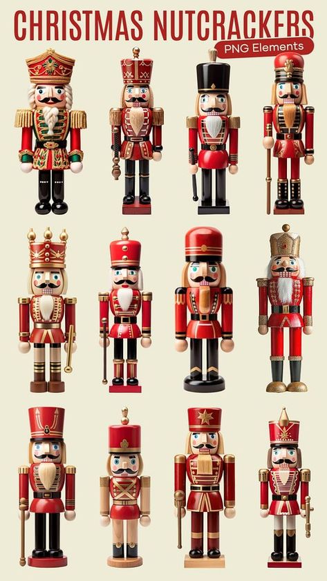 Editable Christmas nutcracker design element set | premium image by rawpixel.com / Techi Christmas Art Illustration, Nutcracker Aesthetic, Nutcracker Art, Happy New Year Sign, Nutcracker Image, New Year Sign, Nutcracker Ideas, Happy New Year Signs, Nutcracker Design