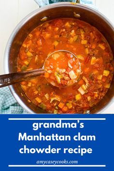 Manhatten Clam Chowder, Manhattan Clam Chowder Recipe, Best Clam Chowder Recipe, Clam Chowder Soup, Onion Potatoes, Manhattan Clam Chowder, Manhattan Recipe, Clam Chowder Recipe, Chowder Recipes Seafood