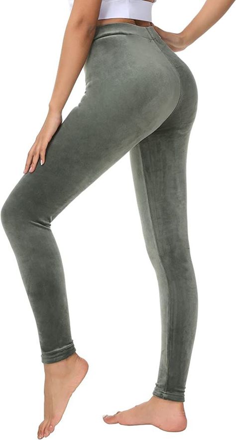 SOFT & WARM: This velour pant is made with super soft and flattering velour. Upgrade from your standard leggings with this luxurious stretch velour construction for cold days. OCCASIONS: Pair them with a button up for the office, with an oversized tee for shopping or lounging at home, or with a tank top for workout and yoga. Velour Leggings, Velour Pants, Yoga Pant, Oversized Tee, High Waisted Leggings, Cold Day, Grey Jean, Yoga Pants, Workout Clothes