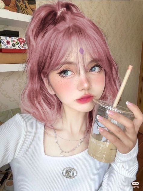 Cosmic Makeup, Cute Bubble Tea, Cosplay Sakura, Sakura Haruno Cosplay, Sakura Fanart, Hinata Cosplay, Pink Hair Anime, Sakura Cosplay, Sakura Art