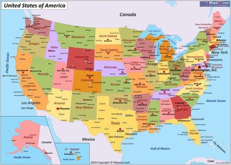 Map of The United States of America Map Of Arkansas, Map Of United States, Map Of The Usa, Usa Maps, Map Of Usa, Brain Book, Map Of The United States, Geography Map, America Map