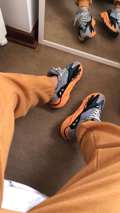 Yeezy 700 Wash Orange Outfit, Orange Outfit, Yeezy 700, Yeezy Boost, Sneakers Nike, Nike, Orange, Sneakers