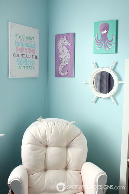 Under The Sea Bedroom Kids, Sea Bedrooms, Under The Sea Nursery, Nursery Idea, Sea Nursery, Princess Mermaid, Mermaid Bedroom, Mermaid Nursery, Unique Bedroom